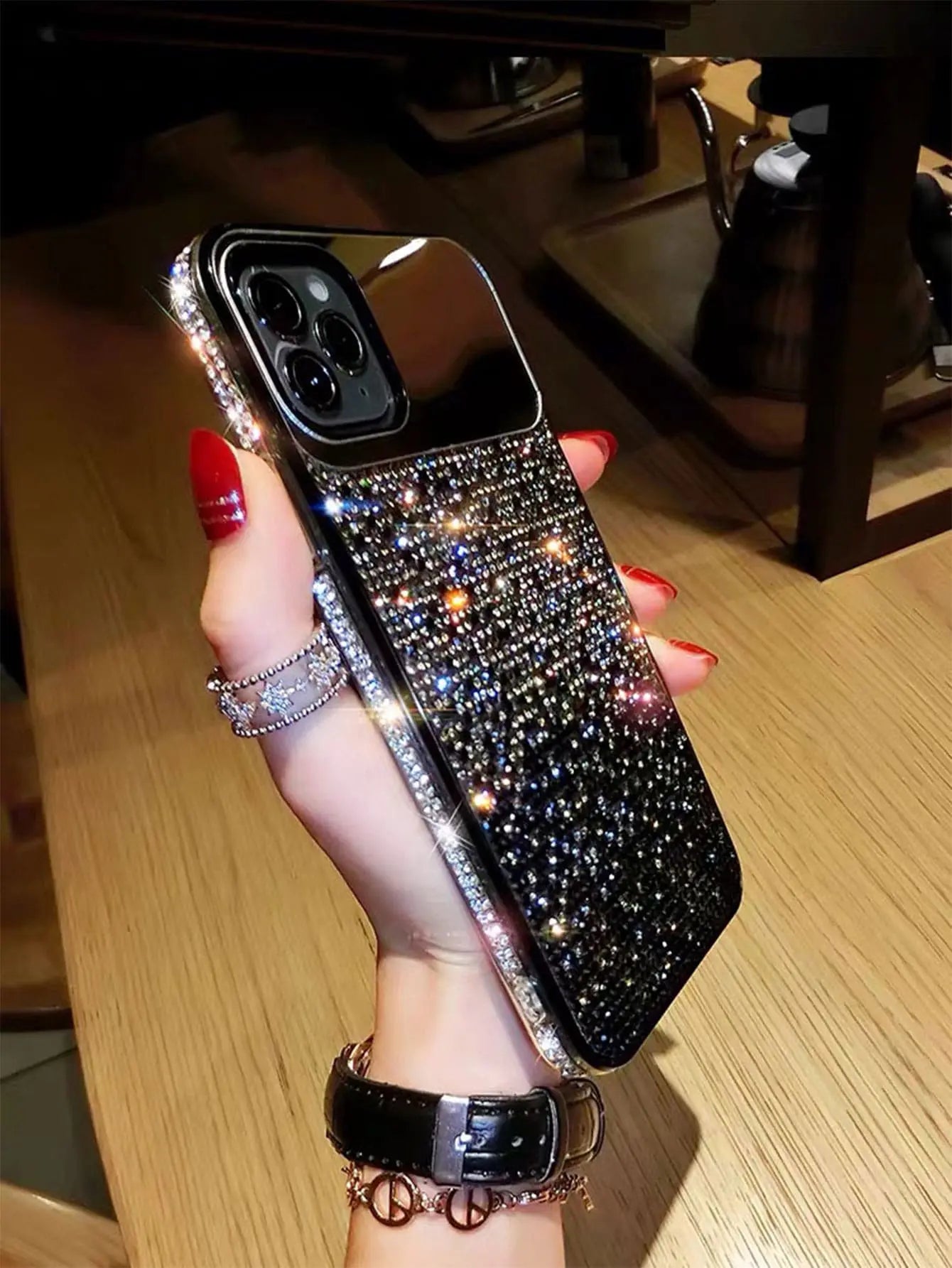 Ombre Rhinestone Decor iPhone Case