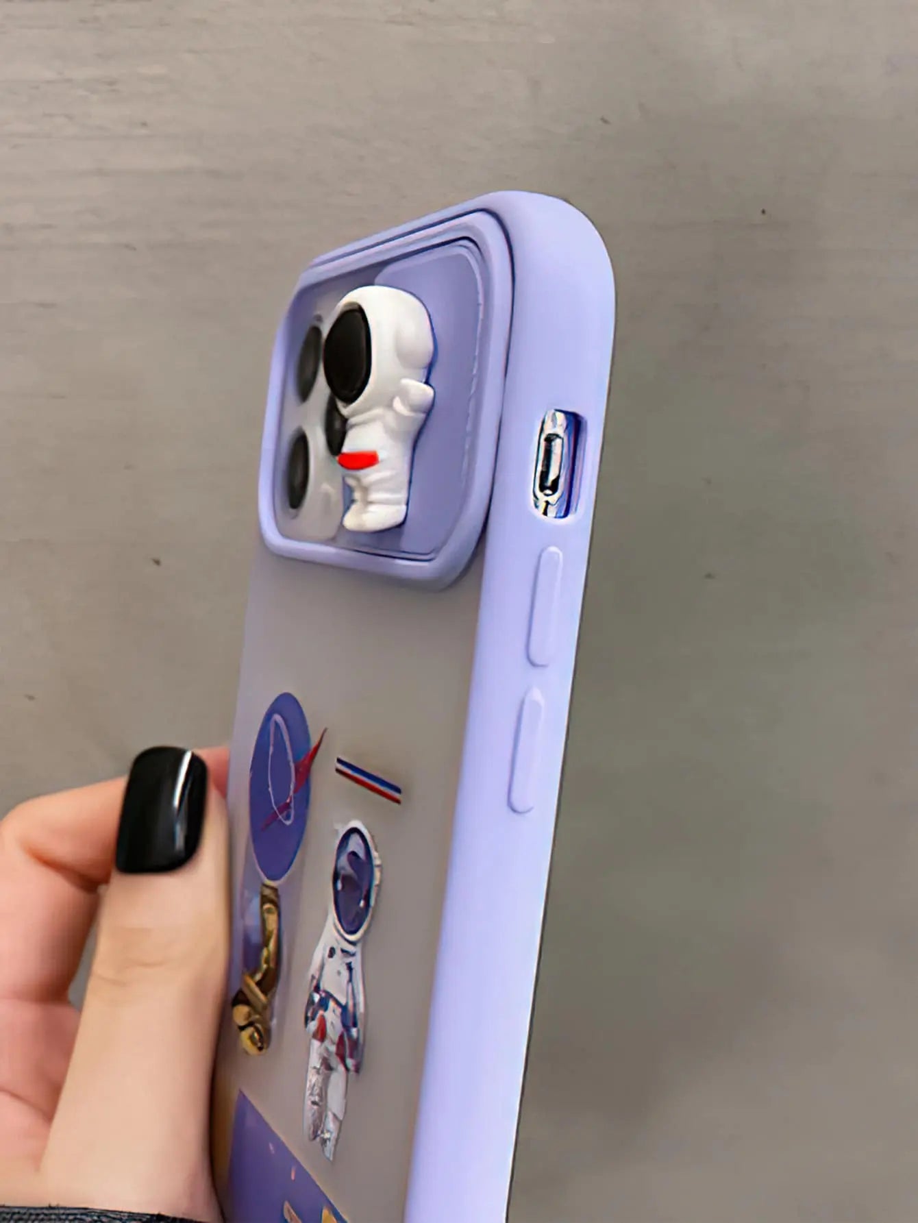 3D Astronaut Decor Slide Camera Cover Phone Case