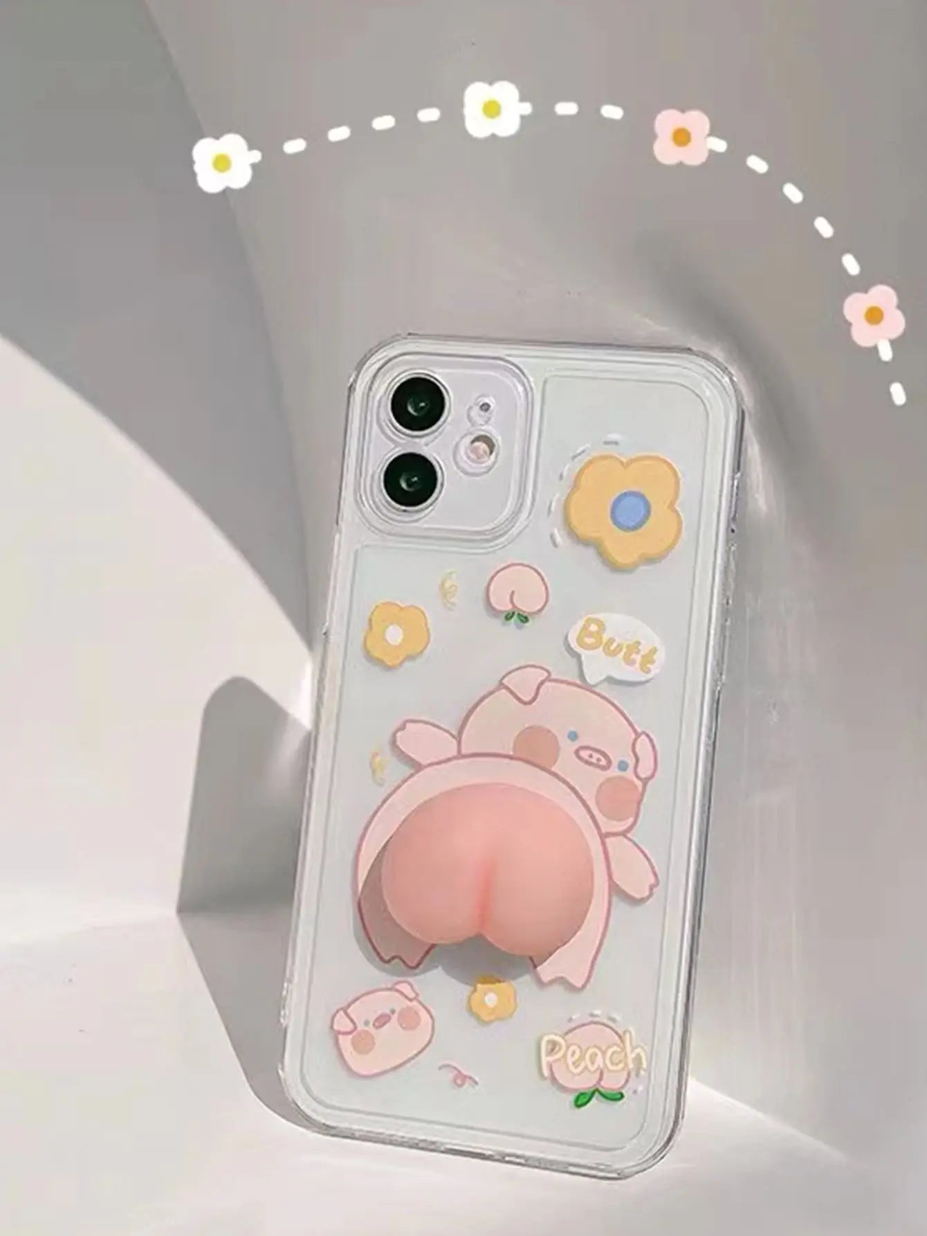 3D Peach Decor Cartoon Graphic Phone Case