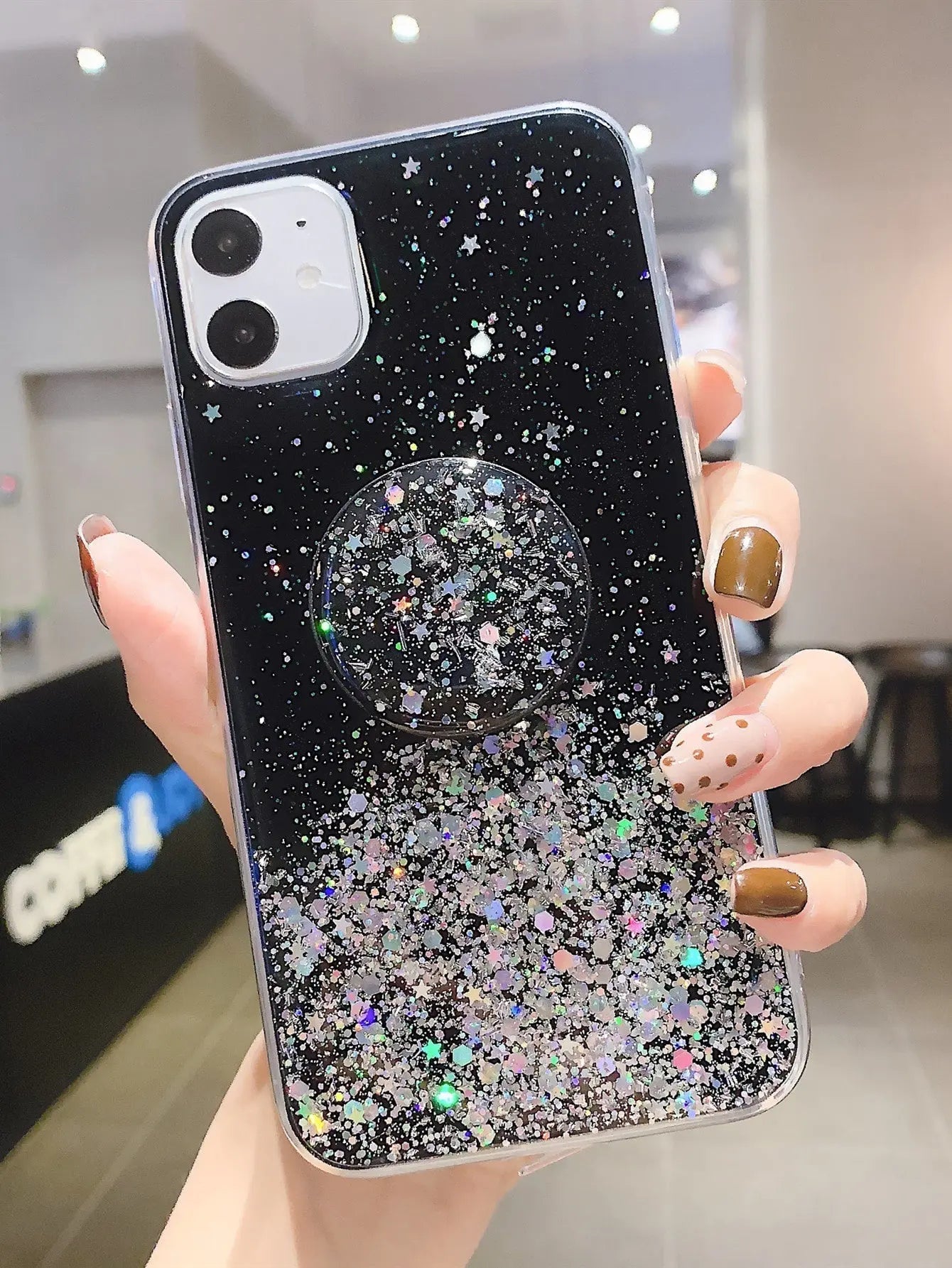 Glitter Phone Case With Stand out Phone Grip