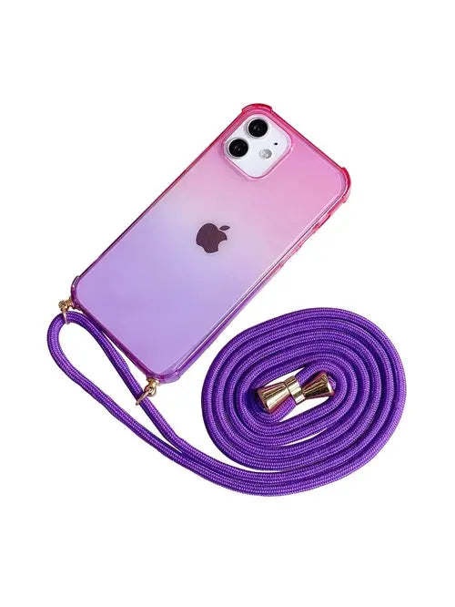 Ombre Clear Phone Case With Lanyard