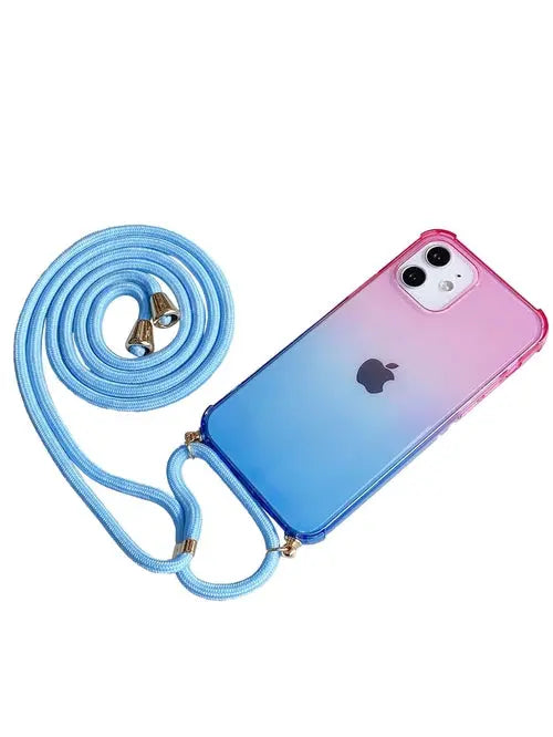 Ombre Clear Phone Case With Lanyard