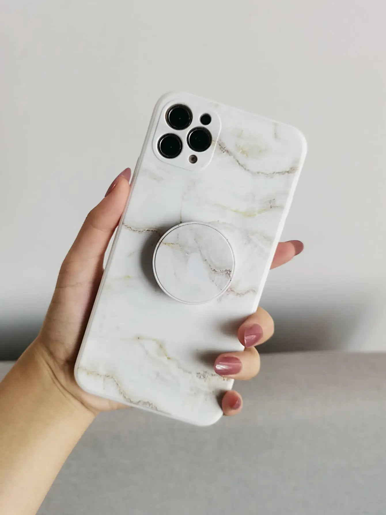 Marble Pattern Phone Case With Stand Out Phone Grip