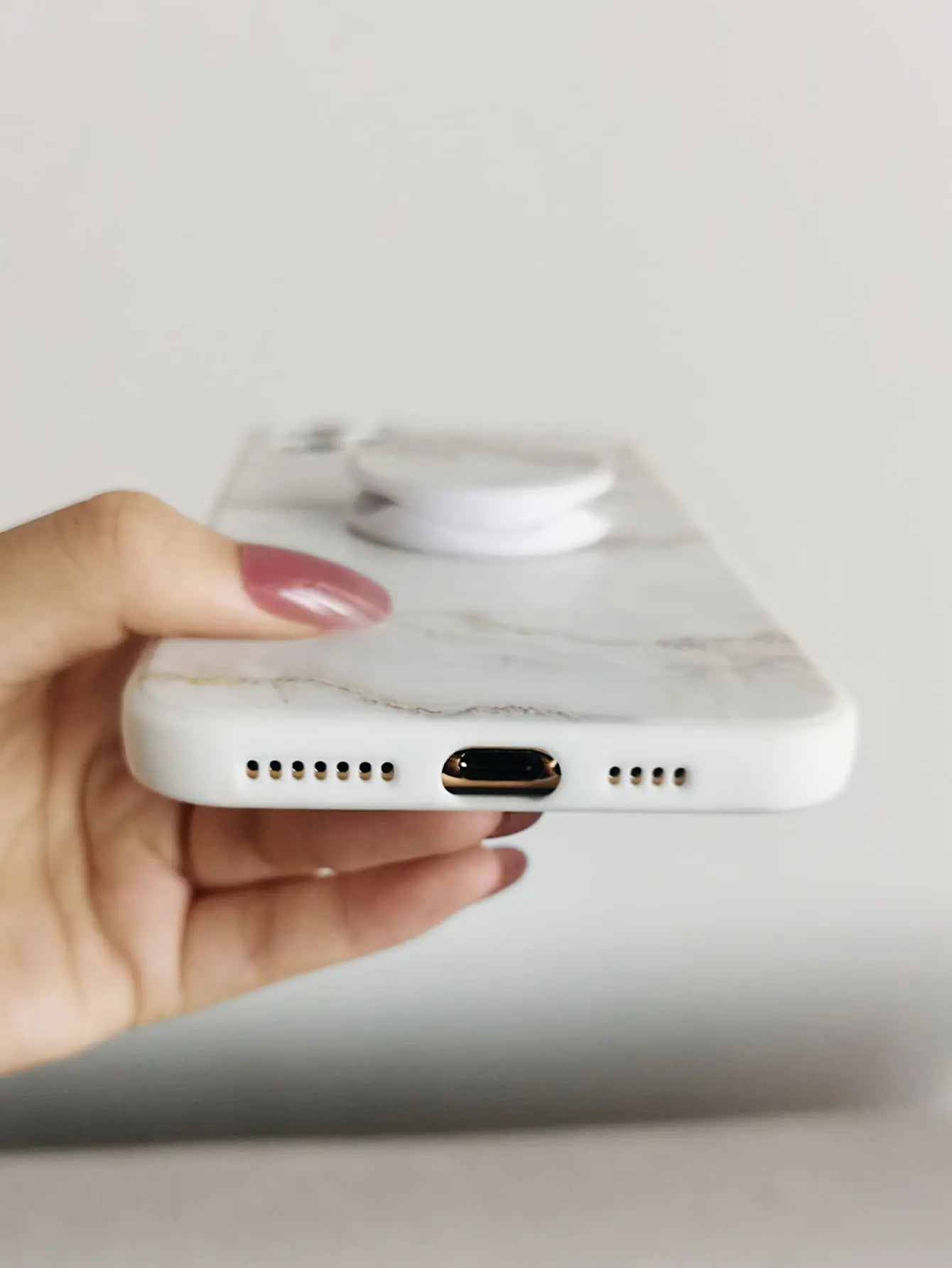 Marble Pattern Phone Case With Stand Out Phone Grip