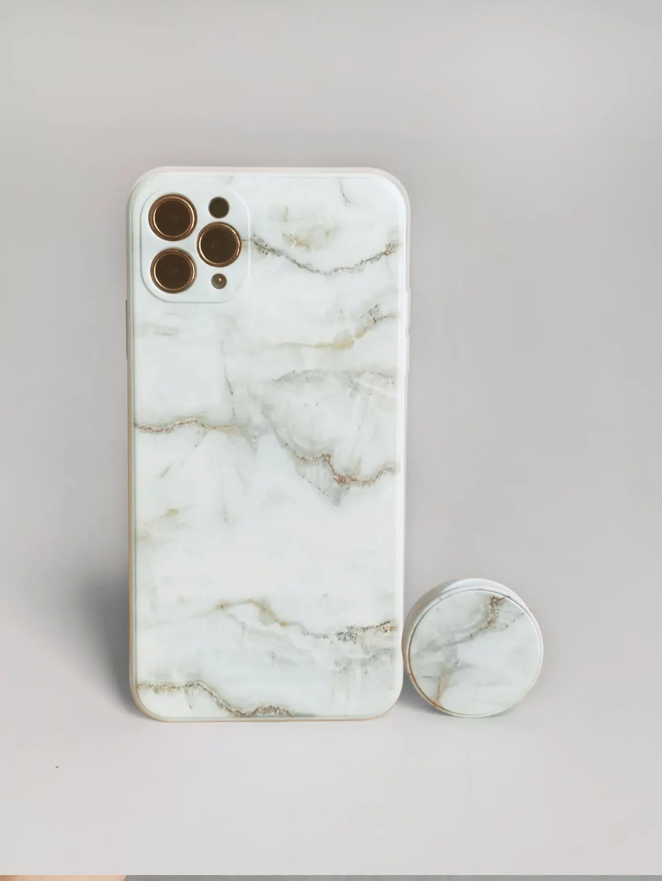 Marble Pattern Phone Case With Stand Out Phone Grip