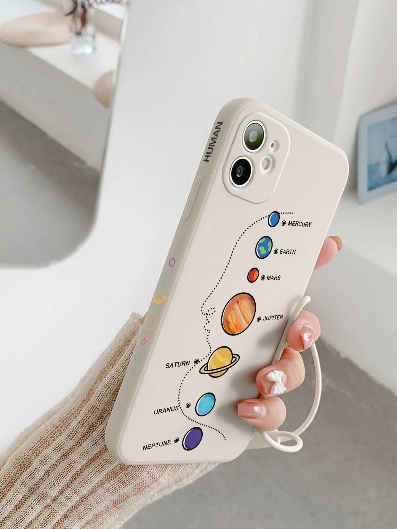 Cartoon Planet Phone Case With Lanyard