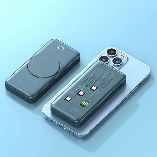 Magnetic wireless power bank wireless charging power banks with cable