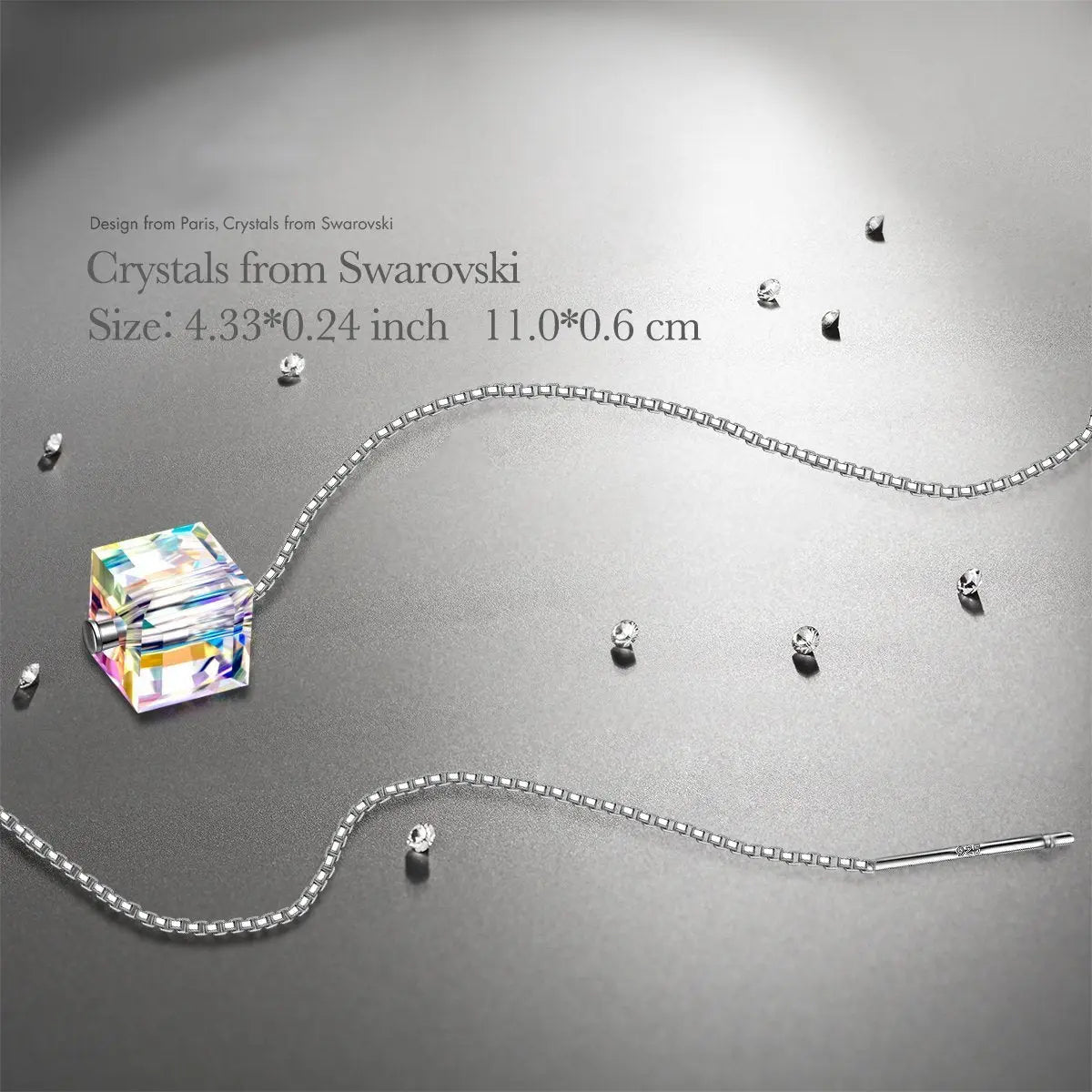 Aurora Borealis Elements Dangling Earrings in 18K White Gold