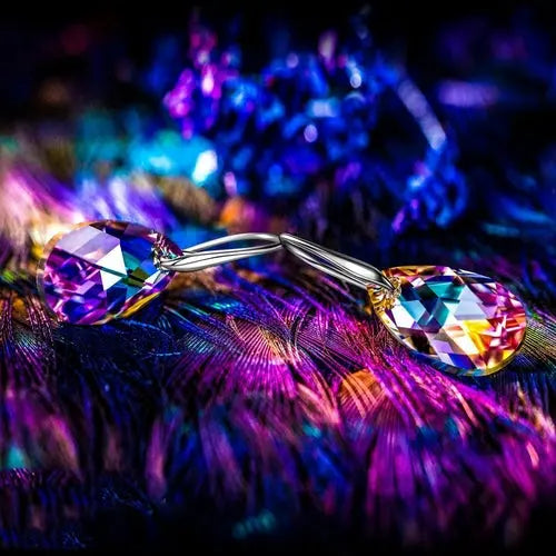 Iridescent Vivid Light Crystal Drop Earring