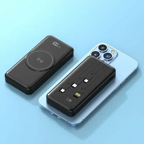 Magnetic wireless power bank wireless charging power banks with cable