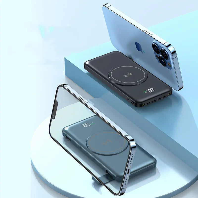 Magnetic wireless power bank wireless charging power banks with cable