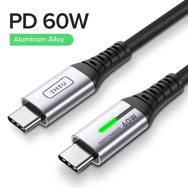 60 W USB type-C power delivery charging cable