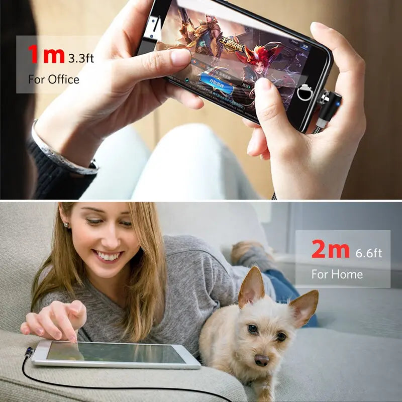 Magnetic smartphone charging cable iPhone Android Universal