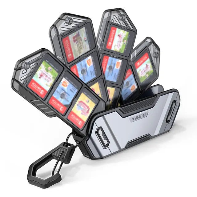 Mumba For Nintendo Switch Game Cards Case 12 Switch Game Card Case Portable Protective Hard Shell with 4 Layer Rotatable Holder