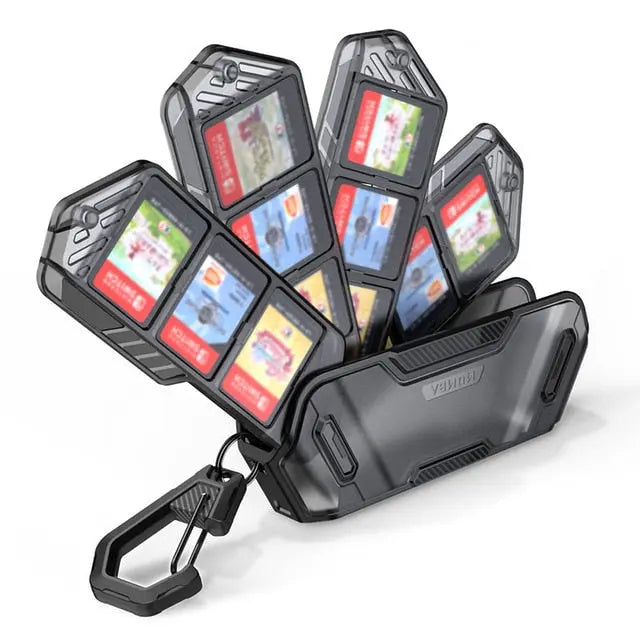 Mumba For Nintendo Switch Game Cards Case 12 Switch Game Card Case Portable Protective Hard Shell with 4 Layer Rotatable Holder