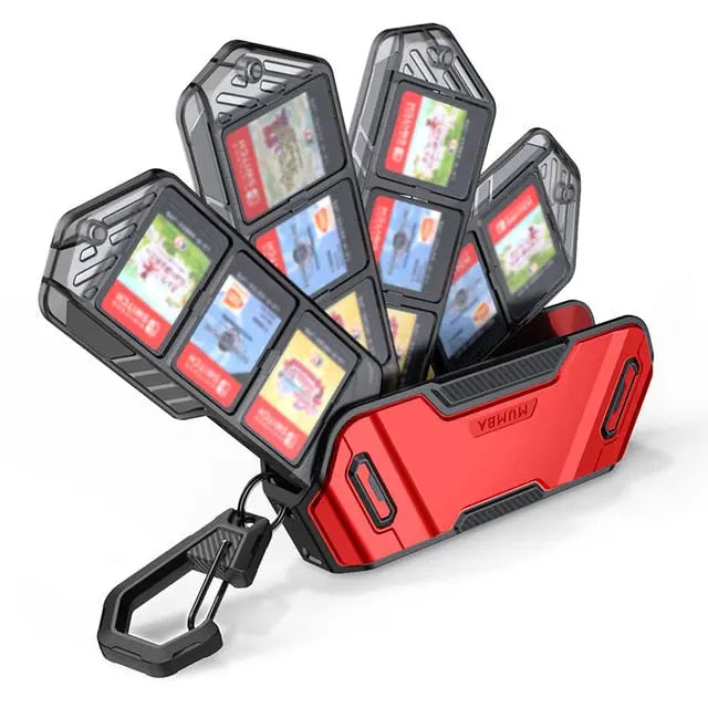 Mumba For Nintendo Switch Game Cards Case 12 Switch Game Card Case Portable Protective Hard Shell with 4 Layer Rotatable Holder