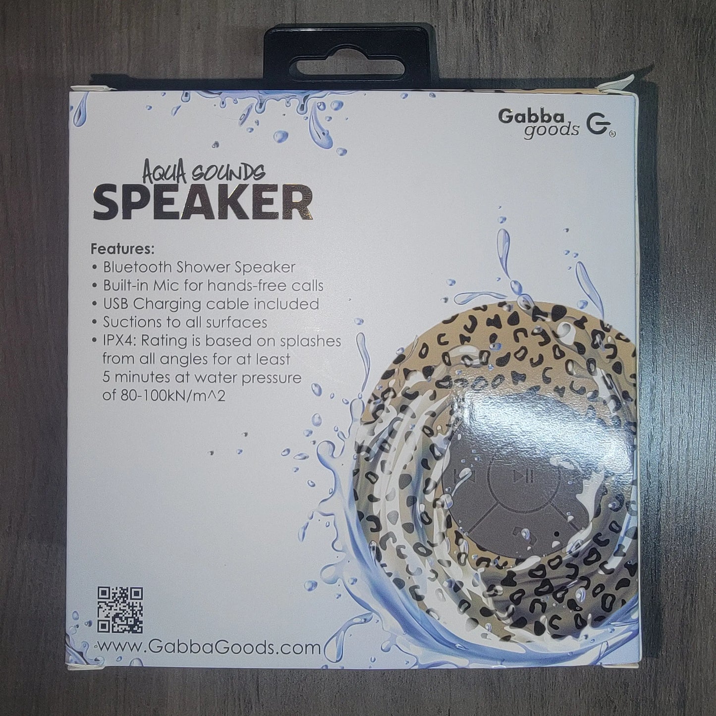 Aqua Sounds Bluetooth Speaker for the Shower Leopard Print