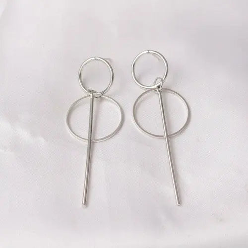 OH Fashion Twist Metal Stud Earrings for Women Hollow Geometric