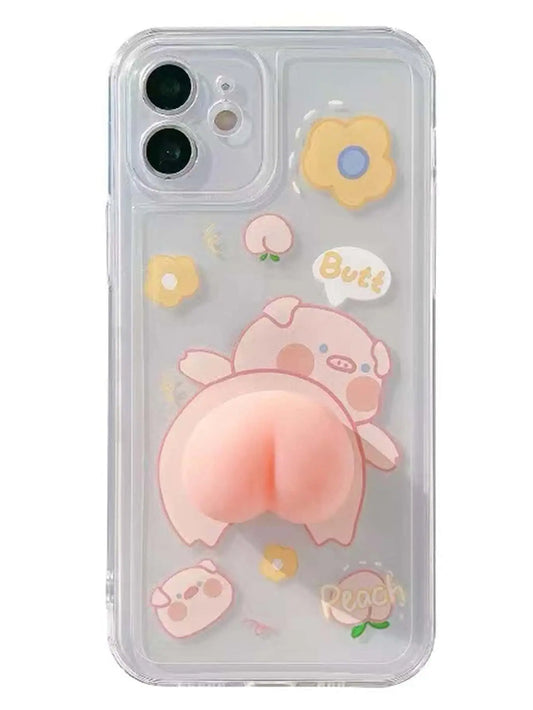 3D Peach Decor Cartoon Graphic Phone Case