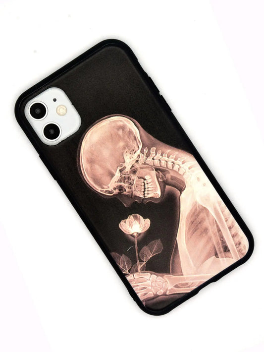 Skull Rose Pattern Phone Case