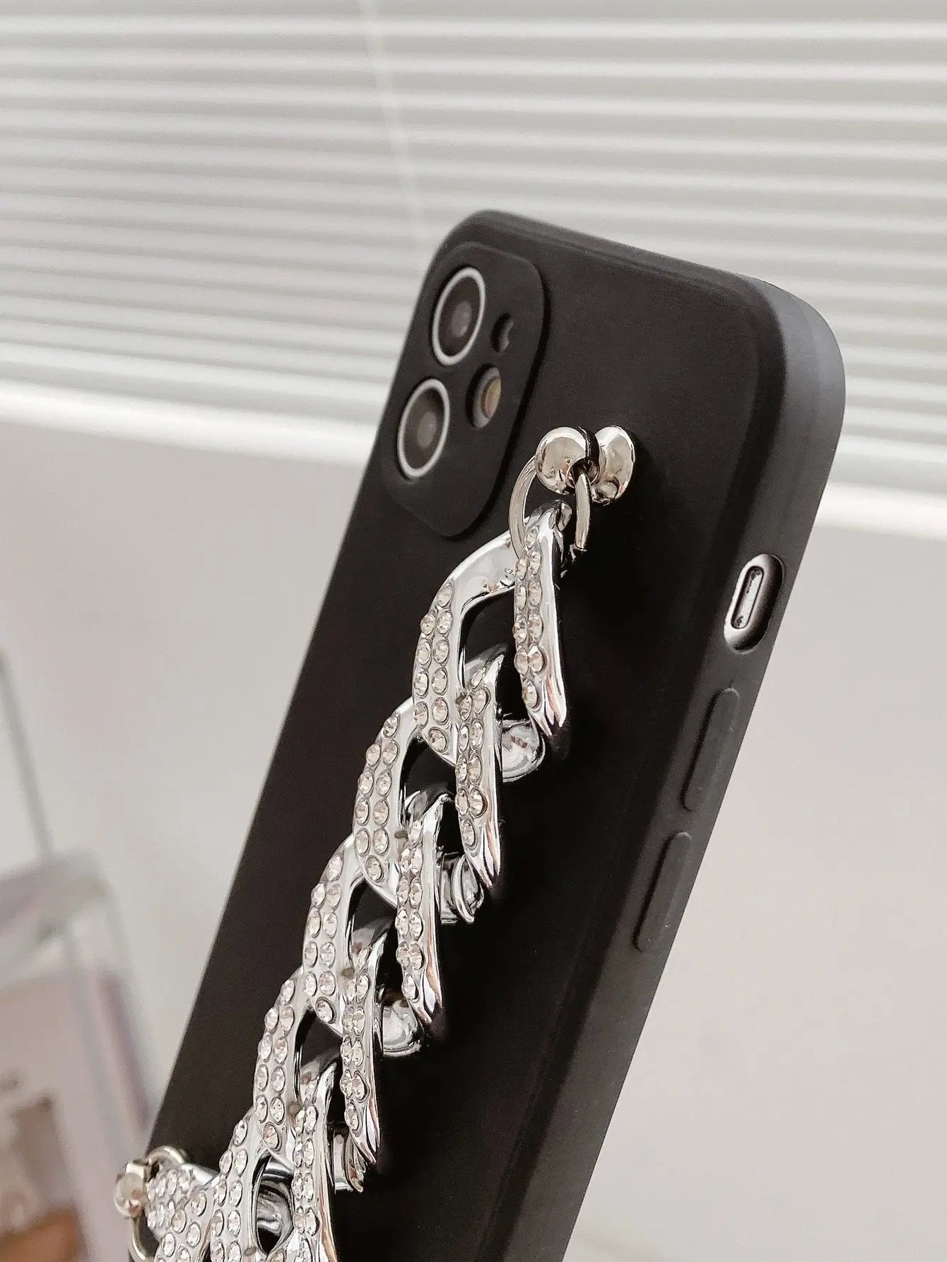 Plain Phone Case With Chain Hand Strap