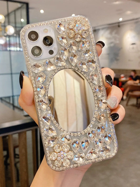 Rhinestone Decor Mirror Phone Case