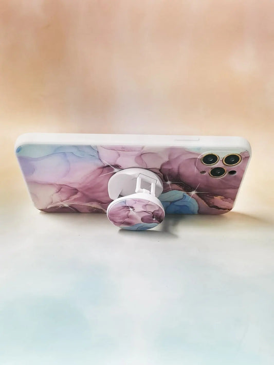 Marble Pattern Phone Case With Stand Out Phone Grip