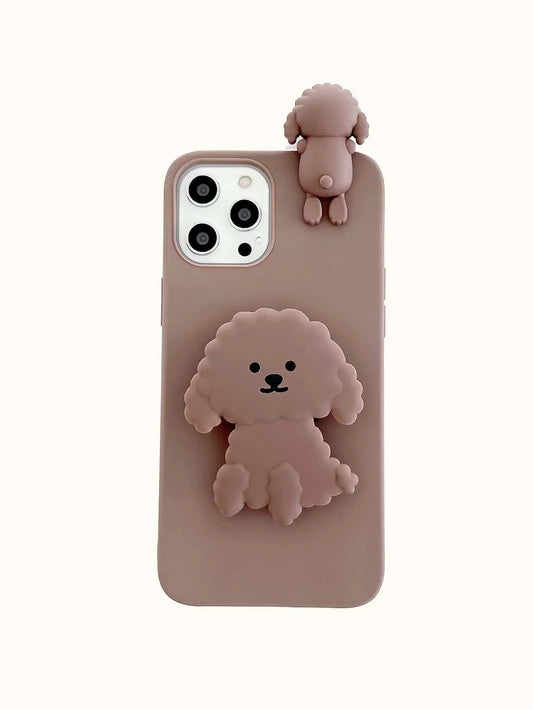 1pc Cute Phone Case With Cartoon Shaped Pop Out Phone Grip