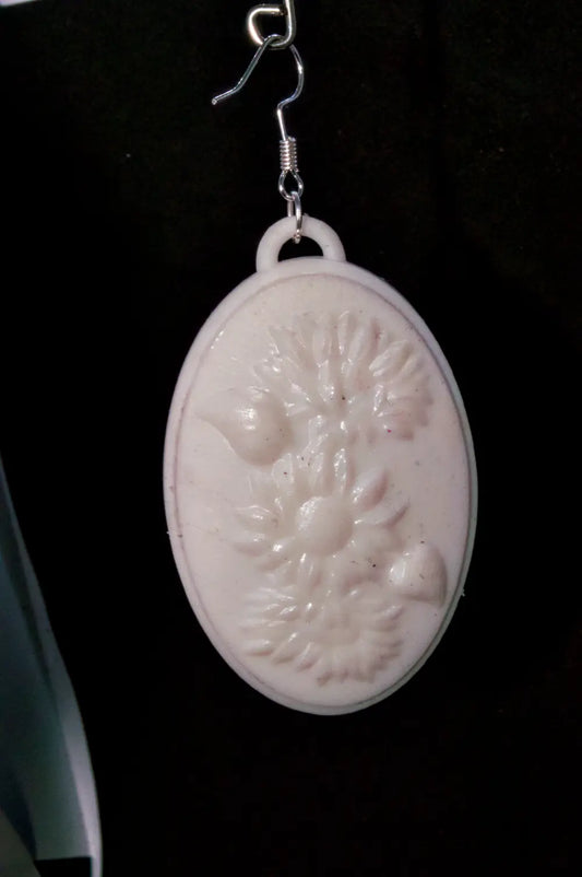 flower pendant-earrings